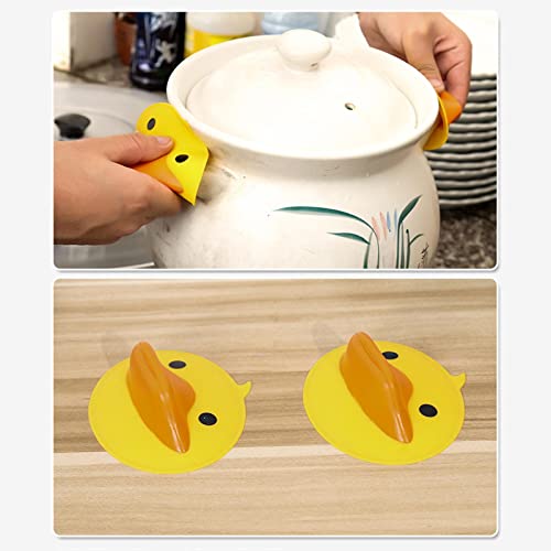 Punho Mini Potholder de Silicone Resistente ao Calor | Clipe de luva de forno de silicone Mini pato