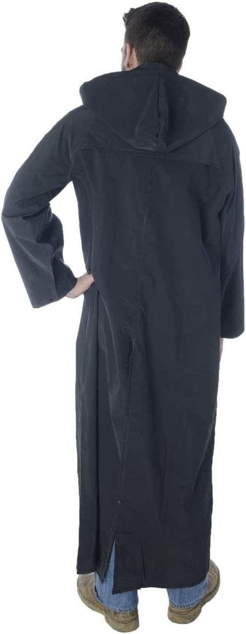 Cordova RC35B60L Renegade .35 MM PVC/Polyester, Black 2-Piece Riding Coat, Leg Straps, Corduroy Collar, Ventilated Back/Underarms, 60" Length, Detachable Hood, Large image 3
