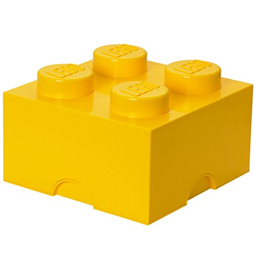 Preisvergleich Produktbild LEGO Aufbewahrungsstein, 4 Noppen, Stapelbare Aufbewahrungsbox, 5,7 l, gelb