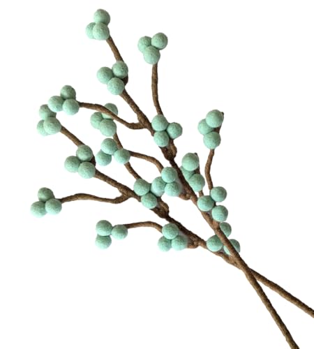 2er Set Zweig mit Beeren in Mint aus Filz mit biegsamen Stiel, ca. 30...