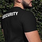 Veracco Security Guard Event Staff T-Shirt Two-Sided 2 Big Print, Men’s Uniform Tee Black