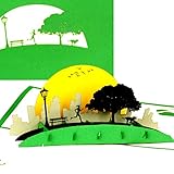 Pop Up Karte Jogging - Fitness im Park 3D Geburtstagskarte & Glückwunschkarte Frauen – Laufen, Joggerin, Marathon & Outdoor Sport - als kleines Geschenk zum Geburtstag, Geschenkgutschein & Gutschein