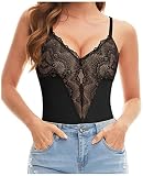 FOMELY Lace Bodysuit for Women Shapewear Bodysuit Women's V-Neck Tummy Control Shapewear One Piece T