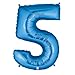 Number 5 Balloon, Blue Number 5 Balloons are helium quality