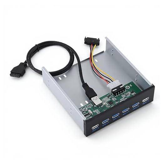 USB 3.0 Front Panel,ASHATA Super Speed Front Panel 4 USB 3.0+2 USB 2.0 Ports Hub,Multifunktion 5.25 Zoll USB 3.0 Frontplatte USB Hub mit SATA-Kabel für PC Computer