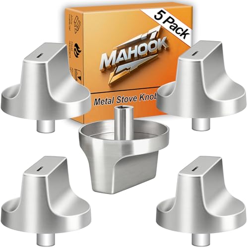 Upgraded Metal W11366438 for Whirlpool Stove Knobs Replacements,Stainless Steel Brushed,Compatible with Gas Cooktop Model:WCG55US0HS,WCG77US0HS00,Direct fit Parts:W11359382,W11505414,W11084623