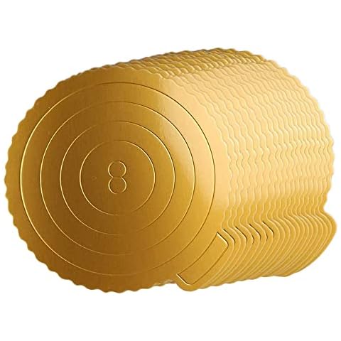 KINGREE 25 PCS 10 Inches Cakeboards,Mousse Cake Boards,cake,dessert,pastry display Cake Boards.(Round-Gold) Cover