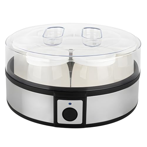 ZXDRYBHD Yogurtera Automática con Probióticos, de Acero Inoxidable, con 7 Frascos de Vidrio Individuales, Fácil de Preparar, con Natto