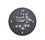 Runde Wanduhr aus Naturschiefer, Hingucker-Größe: Ø 30 cm