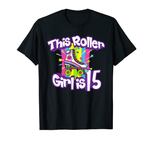 Roller Girl 15 anni divertente skate 15° compleanno regalo ragazzi Maglietta