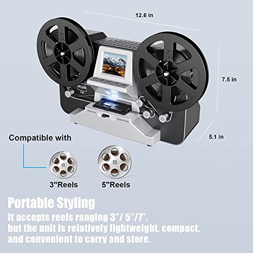 Mersoco Scanner de pellicule pour Films 8 mm et Super 8, Scanner Digital Converter HD 1080P 2.4'LCD