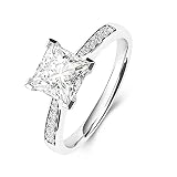 DIYA Square Cut Moissanite Ring S925 Sterling Silver Brilliant Princess Engagement Promise Wedding B