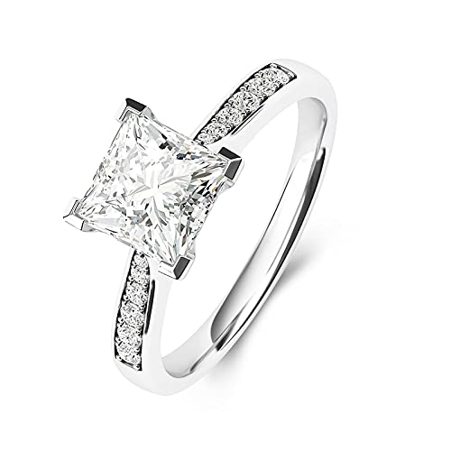Diya Square Cut Moissanite Ring S925 Sterling Silver Brilliant Princess Engagement Promise Wedding Band Anniversary Christmas Jewelry Gift For Women #TOP16