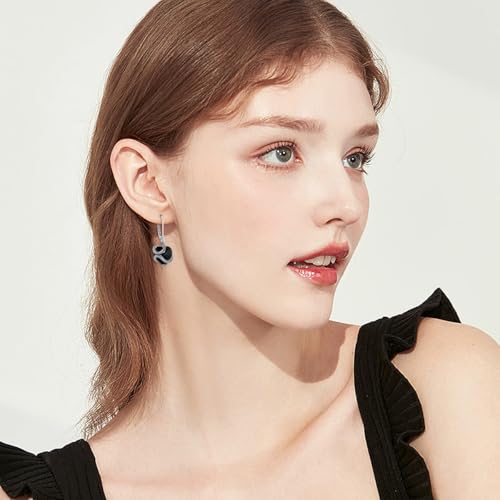 Witches Heart Earrings for Women Sterling Silver Black Heart Earrings Skull/Dragonfly/Rose/Snake/Mustard Seed/Filigree Jewelry Witchy Gifts for Women2