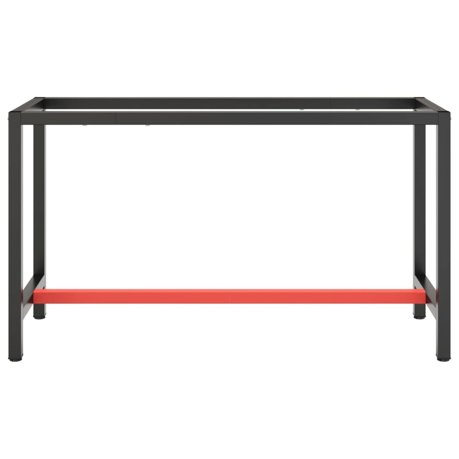 Stelaż stołu warsztatowego matowy czarny i matowy czerwony 140 x 50 x 79 cm metalowy stół warsztatowy stół warsztatowy stelaż stół warsztatowy