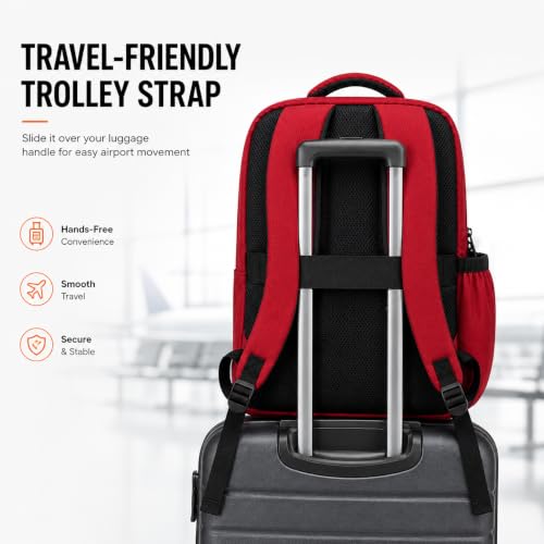Image of CARAMBA CARRYMATE 26.5L Overnighter Laptop Backpack | Water Resistant Travel Bag with 15.6 inch Padded Laptop Sleeve, Trolley Strap & Dual Compartments for Office, Business, College Men & Women