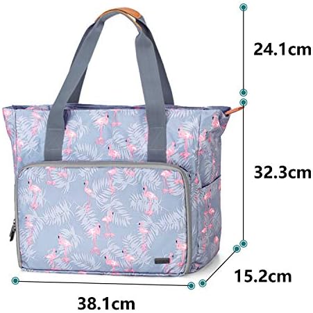 Teamoy Knitting Shoulder Bag, Yarn Storage Tote for Yarn and Unfinished Project, Crochet Hooks, Knitting Needles and Accessories (NO Accessories Included) (Flamingo)