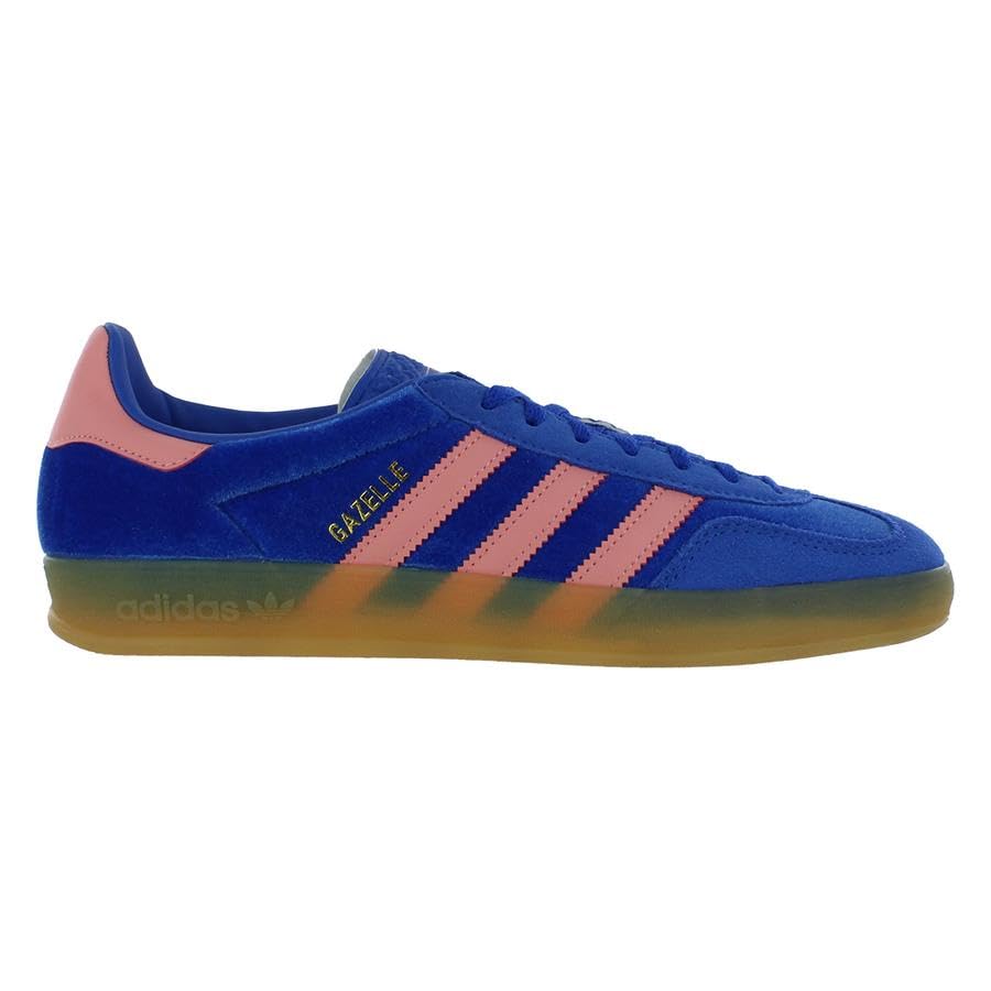 Image of adidas Gazelle Indoor Womens Shoes Size 11, Color: Blue /Semi Pink /Gum | Casual Shoes