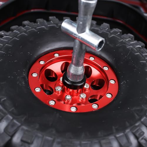 Cache-moyeux en aluminium Hobbypark rouge haute résistance pour protéger les jantes de RC Crawler - 6