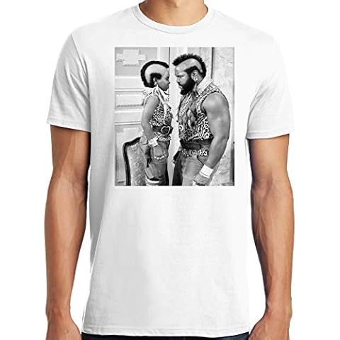 Big and Tall Funny Big and Tall Gary Coleman Mr. T Photo T-Shirt (5XL, White) Cover