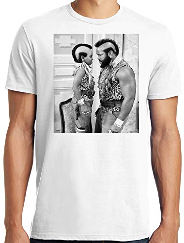 Big and Tall Funny Big and Tall Gary Coleman Mr. T Photo T-Shirt (L, White) Big and Tall Funny Big and Tall Gary Coleman Mr. T Photo T-Shirt (L, White)