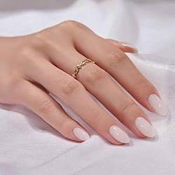 Made by Gel: We made these white press on nails completely follow the handmade process(base coat, color gel, pattern, top coat). The color and patterns are made by gel polish instead of printed by ink. Get salon-like nails in 5 mins How Natural They ...