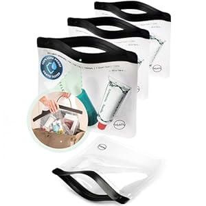 Ogato 3pcs – Clear TSA Approved Toiletry Bag – Our Quart Size Clear Toiletry Bags are Security Approved Worldwide for Liquids & Cosmetics – 100% 3-1-1 Compliant Travel Bags for Toiletries