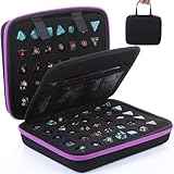Aoriher Dice Case with Removable Slotted Tray for Storage Game Dice Carrying Holder Compatible with Dnd Role Playing and Other Table Games, Holds up to 70/10 Sets(Purple)