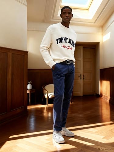 Tommy Jeans Chino Uomo Tjm Scanton Chino Pant Slim Fit, Blu (Twilight Navy), 30W / 32L - 4