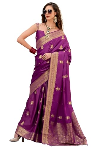 Sari femme traditionnel en satin de soie vêtement de fête indienne 12068