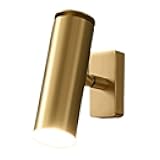 DOBQHWY Gold Cylinder Brass Wall Light Fixture Modern Light Luxury Wall Mounted Lamp Hardwired Neutral Light Wall Lighting LED Nordic Adjustable Wall Mount Lights for Bedside Entrance Balcony Vanity