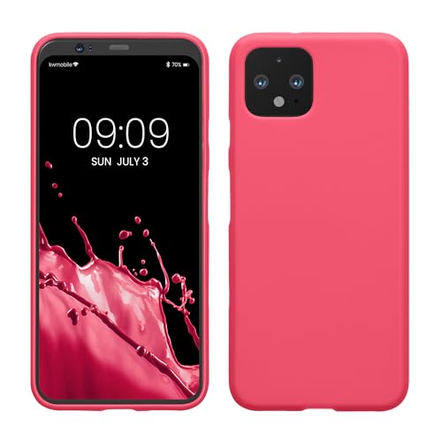 kwmobile Case Compatible with Google Pixel 4 Case - Soft Slim Protective TPU Silicone Cover - Neon Pink