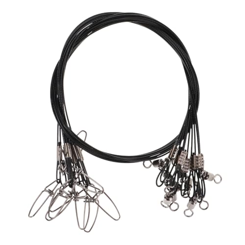 Toddmomy 10pcs Fishing Wire Leaders 50cm Long Heavy Duty Steel Leaders for Sea Fishing Fish Bite Proof Tackle