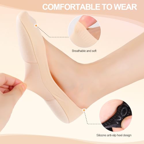 Image of No Show Socks Women with Sponge 6 Pairs Cushioned Sole