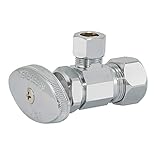 Eastman 04348LF Multi-Turn Angle Stop Valve, 5/8 inch OD Comp x 3/8 inch OD Comp, Chrome