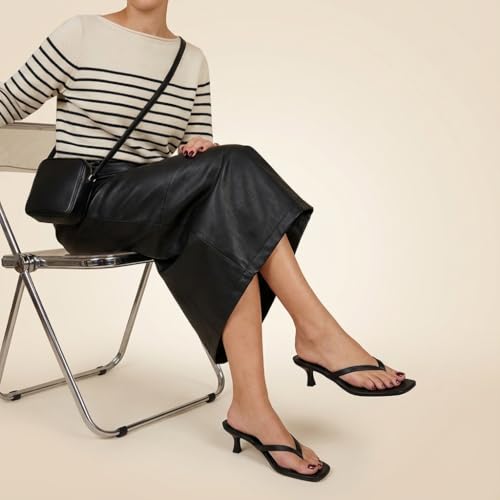 Image of CUSHIONAIRE Miami Kitten Heels for Women, Thong Flip Flop Heeled Sandals with Memory Foam, Slip On Dressy Sandal