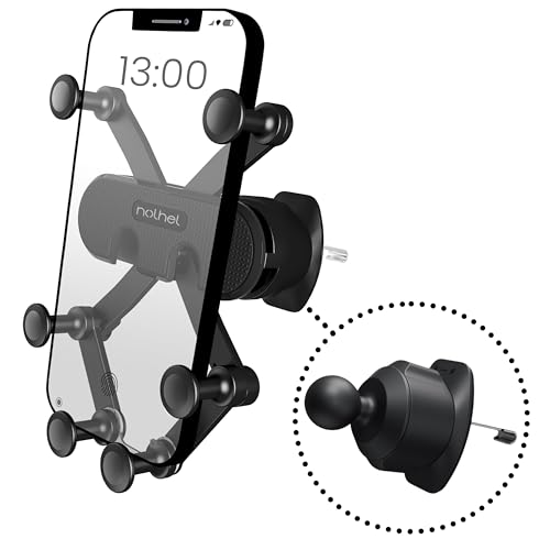 Nolhel Porta Cellulare Auto a 6 Bracci per Bocchette Aria [2025], Supporto Telefono Auto Universale 4,7”-7”, Silicone Antigraffio, Ultra Stabile, Facile da Installare (Gancio a Linguetta)