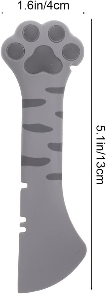 4pcs Grey Paw Accessory Short Cartoon Spoon and Home Adorable Cats Spatula Feeder Dogs Shaped Multi- functional Portable Wet Food Mixing Pet Mini Manual Multifuctional Rabbit