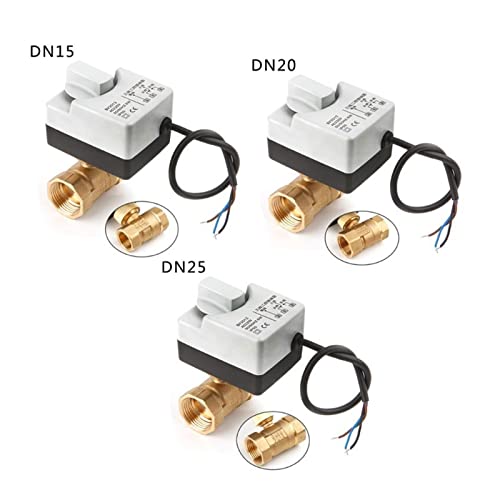 Válvula motorizada de latón DN25 con actuador eléctrico y bypass manual integrado 7