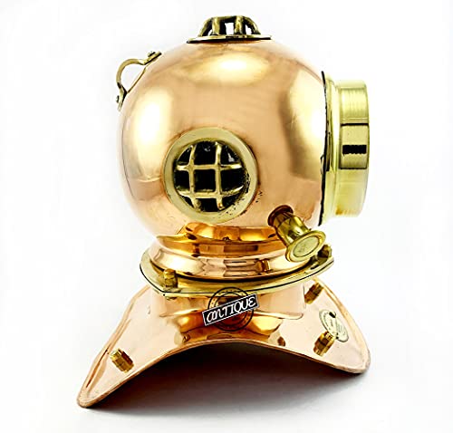 Vintage Clock Table Premium Brass Clocks Maritime Scuba Dive Helmet Marine Shelf Ship Clock Home Decor Figurines #TOP3