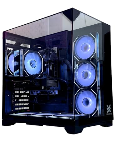 TechBytes Triton Gaming PC Desktop, NVIDIA GeForce RTX 5060, AMD Ryzen 7 5700X, 32GB DDR4 RAM, 1TB NVMe SSD, Windows 11 Pro, WiFi, Black