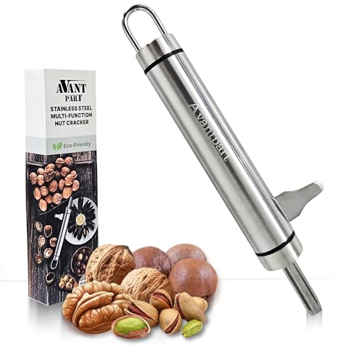 AVANTPART Pistachio Opener Tool and Walnut Cracker tool & Oyster Shucker & Macadamia Nut Cracker with Pick Stainless Steel kitchen Gadgets. Professional Heavy Duty Nut Cracker Tool & kitchen tools