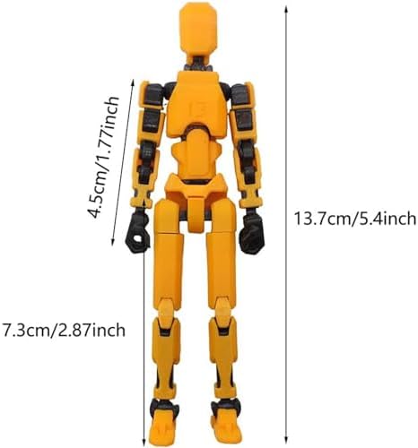 Assembled T13 Action Figure with Stand, 3D Printed Dummy 13 Action Figure Assembled, Fully Articulated Robot, Easy 13 Action Figure, Accessories Included, Stop Motion Animation, Gift - 5