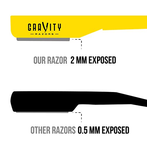 Professional Straight Razor - Ultra Exposed Straight Razor Kit With 10 Gravity Premium Blades, 2Mm Exposed ("The Og") #TOP4