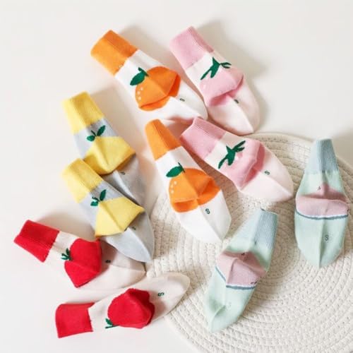 5Pack Infant Toddlers Baby Cotton Socks Cute Fruit Kids Crew Socks Soft Newborn Socks for Girls Boys Unisex2