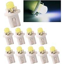 Yolu LED Dashboard Gauge Instrument Indicator Light Blubs T5 B8.5D COB LED Climate Heater Controls Instrument Panel Gauge Cluster Light White,10PCS