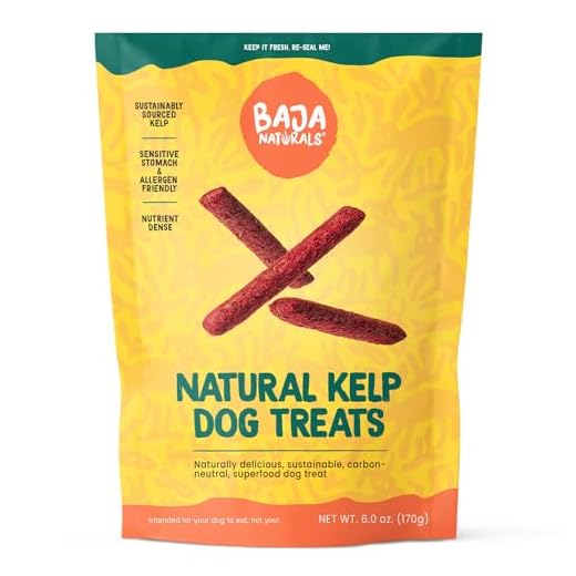 Baja Naturals Kelp Dog Treats – All-Natural Sea Kelp Treats for Adult Dogs, Limited Ingredient, Allergen-Free, Naturally Delicious, 6 oz