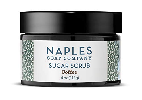 Naples Soap Sugar Scrub - Detoxifying Scrub Made With No Harmful Ingredients - Natural Skin Care Removes Dry, Dull Flakes Revealing Radiant Skin - 4 oz, Coffee