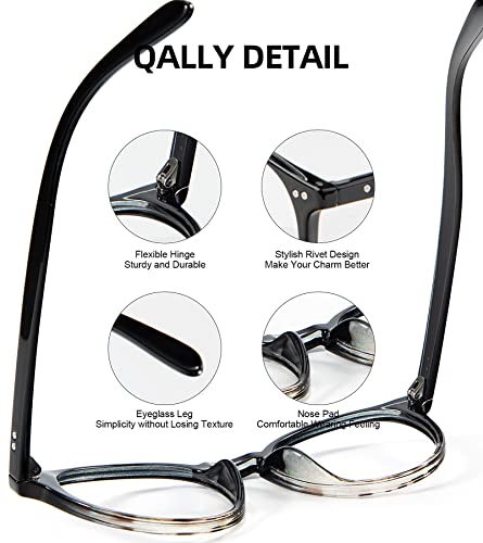 Image of Womens Round Blue Light Blocking Glasses Anti Eye Strain Glasses Clear Lens Computer Eyeglasses with Filter UV Light