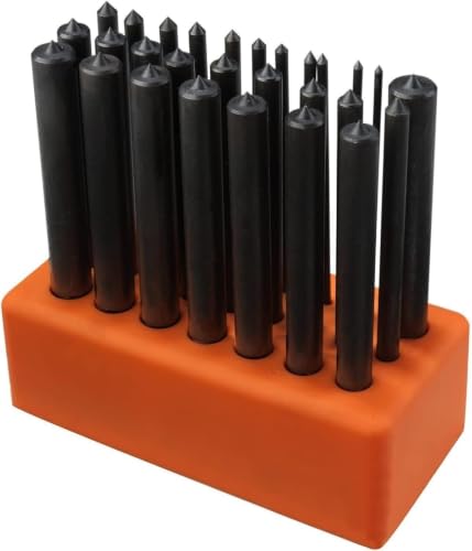 NEIKO 02621A Transfer Punch Set with Premium Heat-Treated Alloy Steel Punches, Hole-PunchSet, Punch Sizes 3/32" to 1/2", 28-Piece Kit (Pack of 10)